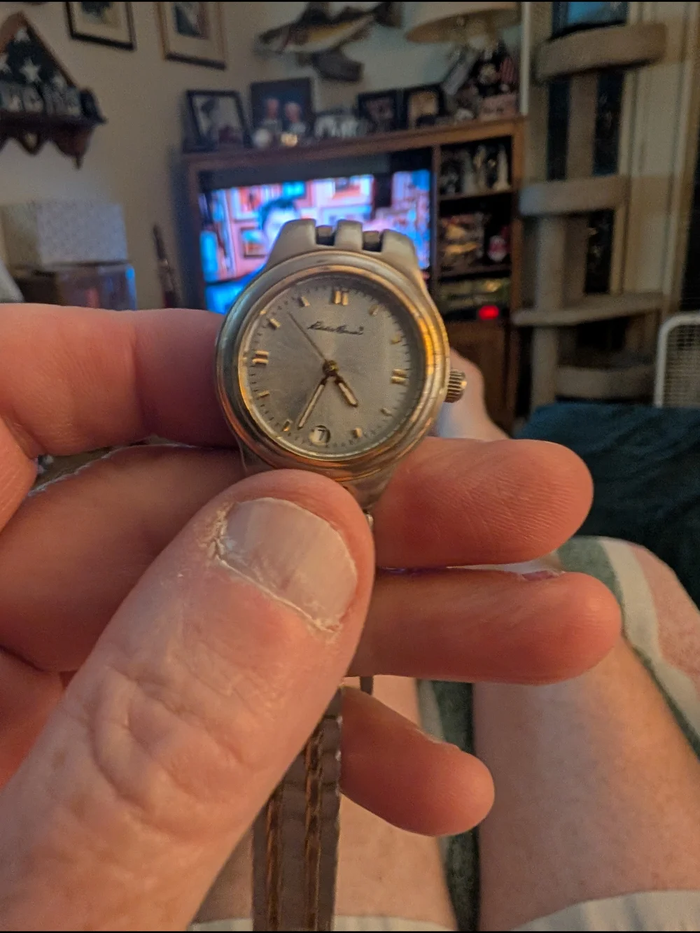 Eddie Bauer Silver and Gold Two-Tone Analog Watch With Brand New Battery In It